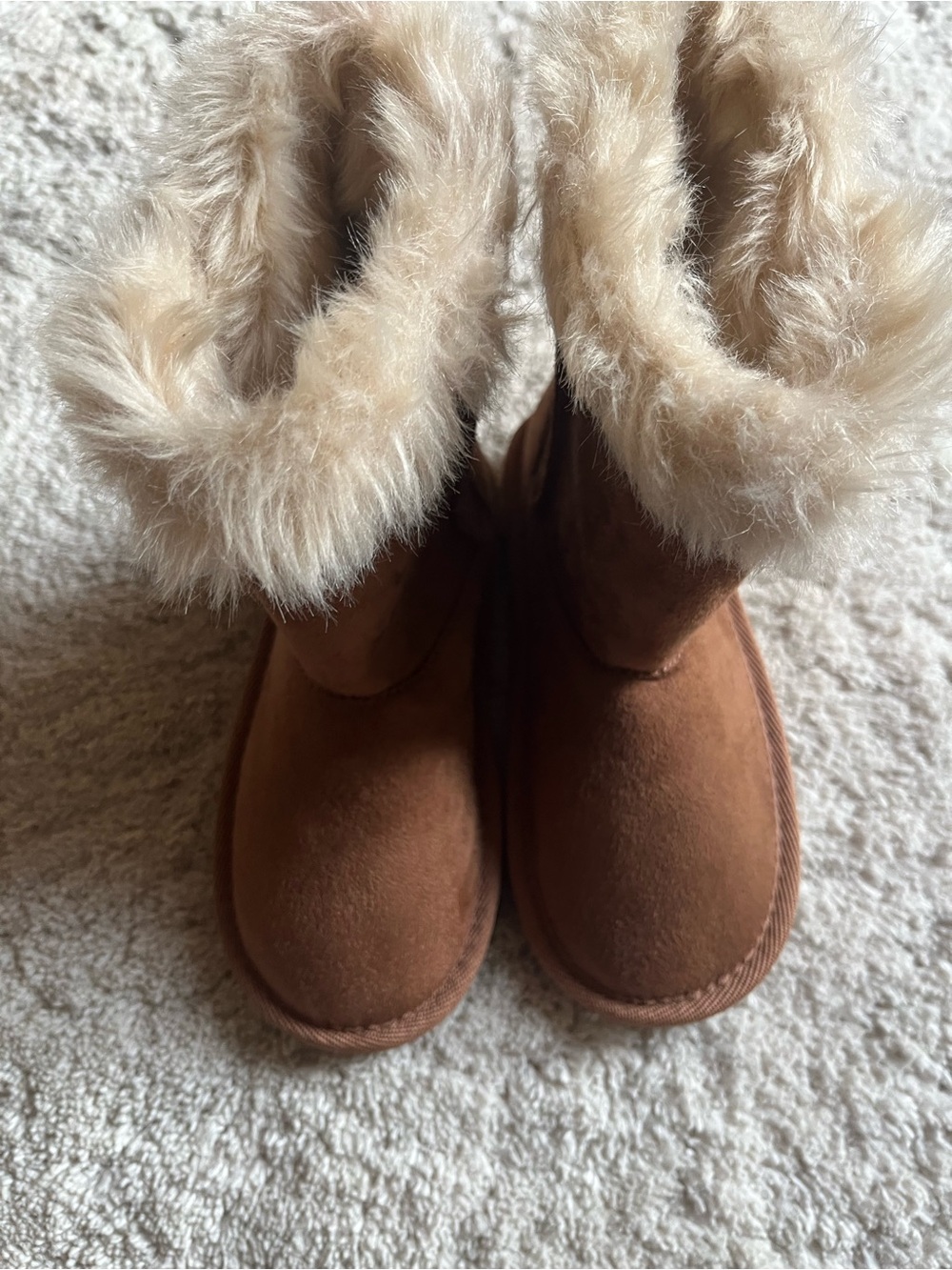 The Children's Place Tan Fuzzy Cuff Kids Boots